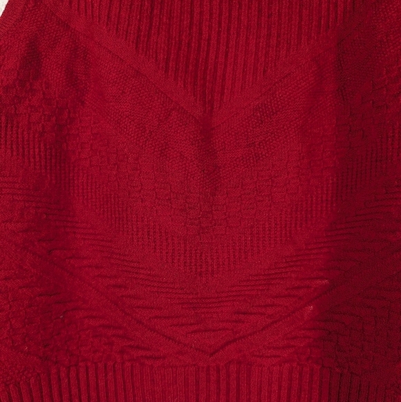 St John Sport Vintage Red WOOL Classic Preppy Retro Sweater Vest Size L - Picture 7 of 12